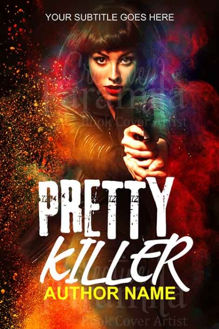 Spy lady holding gun premade eBook cover design