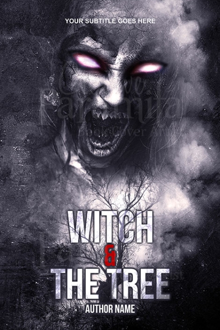 horror witch and tree book cover